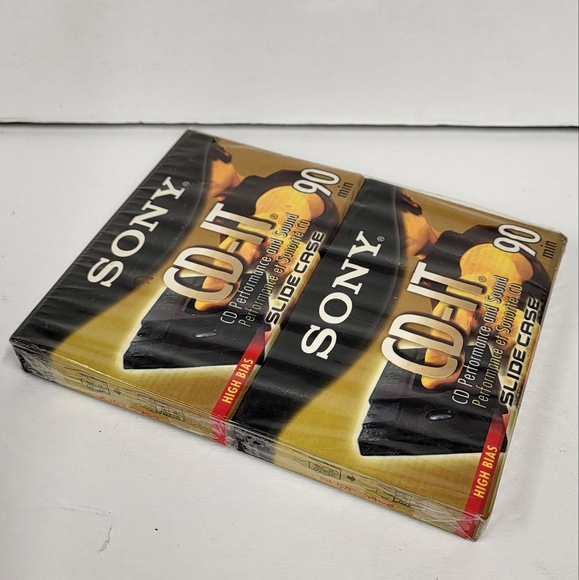 2 Pack Sony CD-It High Bias Audio Cassettes - 90 minutes slide case sealed new - Picture 3 of 3